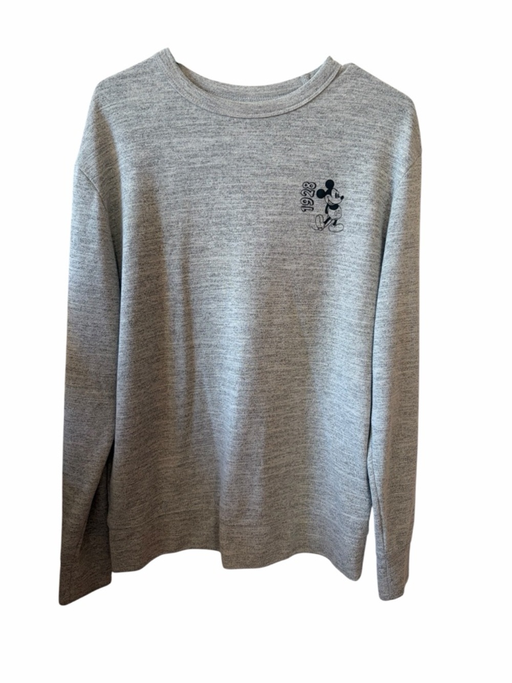 Disney 1928 Unisex Gray Crewneck with Black Castle Logo